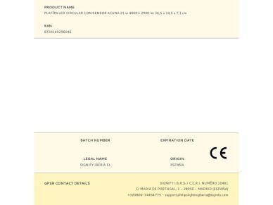 Round ceiling light with sensor, acuna, 21 w, 4000 k, 2900 lm, natural light, � 34.5 cm