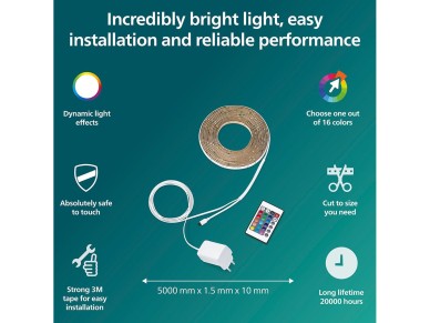 Fita led rgb com controlo ip20, 5 m