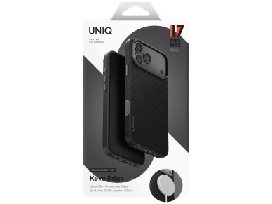 Capa de carregamento Uniq Keva EDGE Magclick para iPhone 17 Pro Max - Preta Capa de carregamento Uniq Keva EDGE Magclick para iPhone 17 Pro Max - Preta