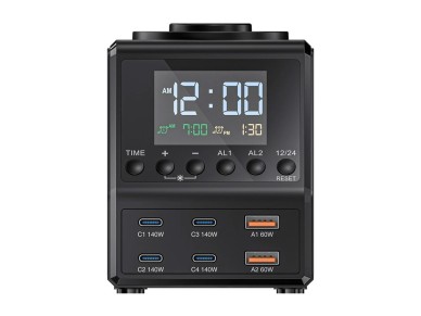 Reloj despertador Blitzwolf BW-FW10 con cargador 2xUSB-A, 4xUSB-C, 240W