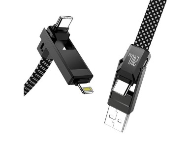 Blitzwolf BW-HDC7 4-in-1 USB+C+Lightning cable 240W 1.2m (black)