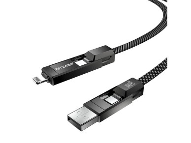Cabo Blitzwolf BW-HDC7 4 em 1 USB+C+Lightning 240W 1,2m (preto) Cabo Blitzwolf BW-HDC7 4 em 1 USB+C+Lightning 240W 1,2m (preto)