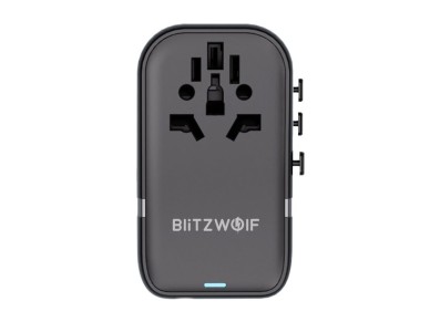 Adaptador de viagem Blitzwolf BW-TA2 5 em 1: 2x USB PD + 2x C QC + C GaN 100W