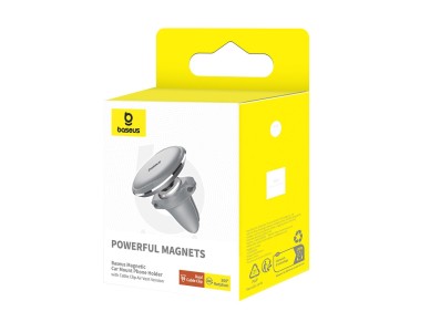 Soporte magnético para coche Baseus con clip para cable plateado, nuevo, para ventilación 