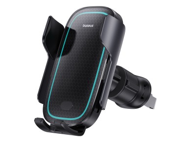 Suporte de carro Baseus Milky Way Pro com função de carregamento sem fio 15W preto Suporte de carro Baseus Milky Way Pro com função de carregamento sem fio 15W preto