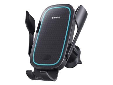 Suporte de carro Baseus Milky Way Pro com função de carregamento sem fio 15W preto Suporte de carro Baseus Milky Way Pro com função de carregamento sem fio 15W preto