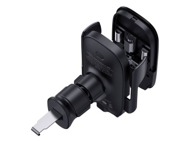 Suporte de carro Baseus Milky Way Pro com função de carregamento sem fio 15W preto Suporte de carro Baseus Milky Way Pro com função de carregamento sem fio 15W preto