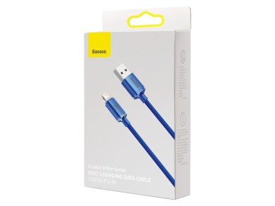 Cable Baseus Crystal Shine USB-Lightning 2,0 m 2,4 A azul