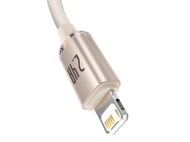 Cable Baseus Crystal Shine USB-Lightning 1,2 m 2,4 A rosa