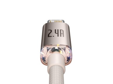 Cable Baseus Crystal Shine USB-Lightning 1,2 m 2,4 A rosa