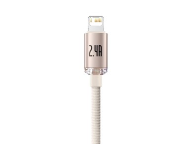 Cable Baseus Crystal Shine USB-Lightning 2,0 m 2,4 A rosa