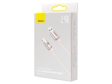 Cable Baseus Crystal Shine USB-Lightning 2,0 m 2,4 A rosa