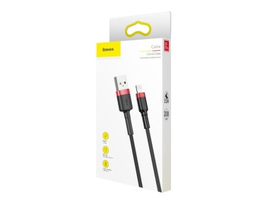 Cable Baseus Cafule USB-Lightning 2,0m 1,5A rojo-negro