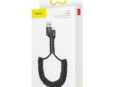 Cable Baseus Fish Eye USB - Lightning 1,0m 2A negro resorte