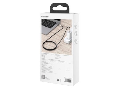 Cable Baseus Cafule Metal PD USB-C - USB-C 1,0 m negro 100W