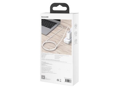 Cable Baseus Cafule Metal PD USB-C - USB-C 1,0 m blanco 100W