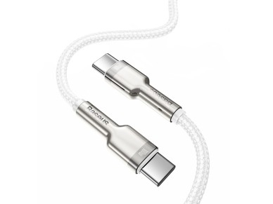 Cable Baseus Cafule Metal PD USB-C - USB-C 1,0 m blanco 100W