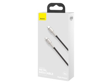 Cable Baseus Cafule Metal PD USB-C - USB-C 2,0 m negro 100 W