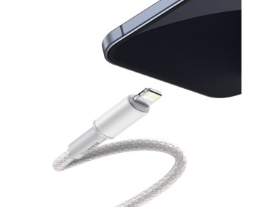 Cable Baseus de alta densidad PD USB-C - Lightning 2,0 m blanco 20 W