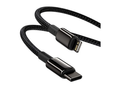 Cable Baseus Tungsten PD USB-C - Lightning 1,0 m negro 20 W