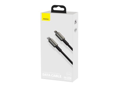 Cable Baseus Tungsten PD USB-C - Lightning 1,0 m negro 20 W
