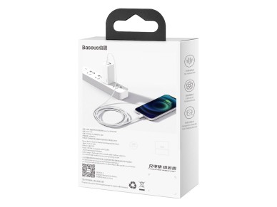Cable Baseus Superior PD USB-C - Lightning 1,5 m blanco 20 W