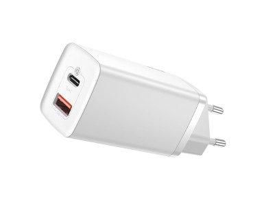 Cargador de pared Baseus GaN2 Lite PD 65W 1x USB-C 1x USB blanco