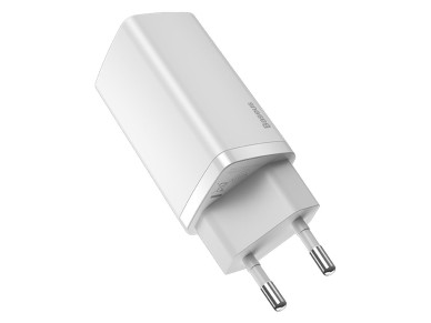 Cargador de pared Baseus GaN2 Lite PD 65W 1x USB-C 1x USB blanco