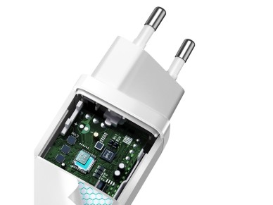 Cargador de pared Baseus GaN2 Lite PD 65W 1x USB-C 1x USB blanco