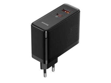 Cargador de pared Baseus GaN5 Pro PD 100W 1x USB-C 1x USB negro + USB-C - USB-C