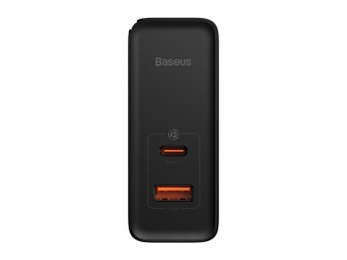 Cargador de pared Baseus GaN5 Pro PD 100W 1x USB-C 1x USB negro + USB-C - USB-C