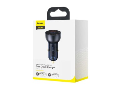 Cargador de coche Baseus Particular PD 65W 1x USB 1x USB-C gris