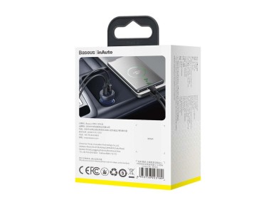 Cargador de coche Baseus Particular PD 65W 1x USB 1x USB-C gris