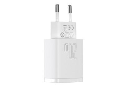 Cargador de pared Baseus Compact PD 20W 1x USB-C 1x USB blanco