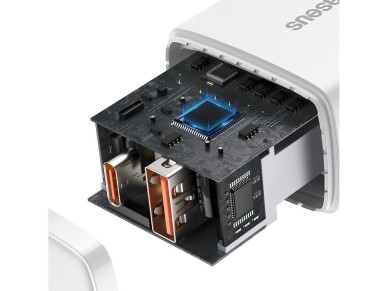 Cargador de pared Baseus Compact PD 20W 1x USB-C 1x USB blanco