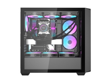 Caja de ordenador Darkflash DS900WD (negra) + 4 ventiladores