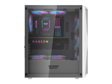 Caja de ordenador Darkflash DK352 Plus (blanca y negra) + 4 ventiladores ARGB