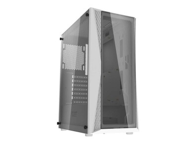 Caja de ordenador Darkflash DK352 Plus (blanca y negra) + 4 ventiladores ARGB