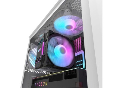 Caja de ordenador Darkflash DK352 Plus (blanca y negra) + 4 ventiladores ARGB