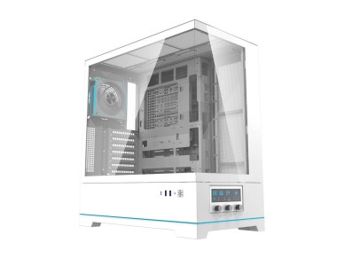 Caja de ordenador Darkflash DY451 PRO (blanca) + 1 ventilador