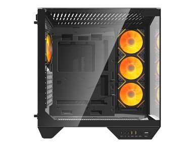 Caja de ordenador Darkflash DY470 (negra) + 4 ventiladores + soporte para GPU