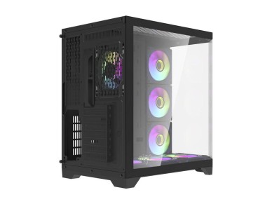 Gabinete para computador Darflash FT418 PRO + 7 ventoinhas aRGB (preto)