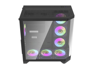 Gabinete para computador Darflash FT418 PRO + 7 ventoinhas aRGB (preto)