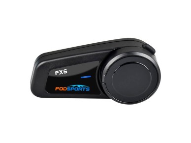 Intercomunicador para motocicleta Fodsports FX6, pacote com dois (preto)