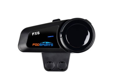 Intercomunicador para motocicleta Fodsports FX6, pacote com dois (preto)