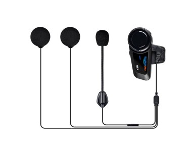 Intercomunicador para motocicleta Fodsports FX6, pacote com dois (preto)