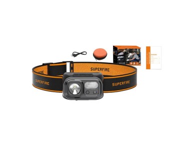 Linterna frontal Superfire HL23-S, 350 lm, USB-C