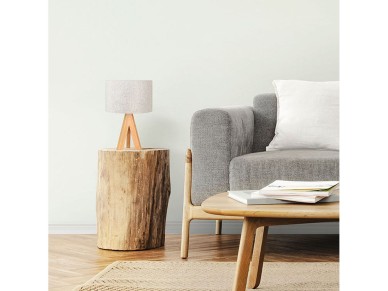 Lámpara mesa e27 madera y tela (bombilla no incluida) Lámpara mesa e27 madera y tela (bombilla no incluida)