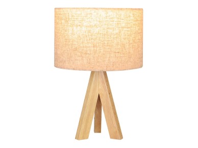 Lámpara mesa e27 madera y tela (bombilla no incluida) Lámpara mesa e27 madera y tela (bombilla no incluida)