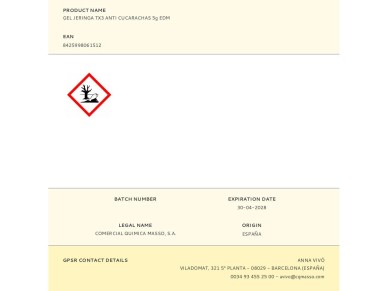 Gel jeringa tx3 anti cucarachas 5g edm Gel jeringa tx3 anti cucarachas 5g edm